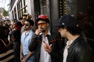 Photograph by: Beth LaBerge Bad Bunny look-alike contestants wait to enter the competition at Tacolicious in San Francisco on Thursday, Feb. 5, 2026. The contest, organized by Mission Lotería as part of Super Bowl LX week festivities, drew dozens of contestants and hundreds of fans celebrating Bad Bunny ahead of his halftime show on Sunday