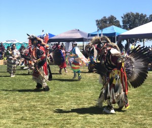 Keeping traditions alive: Members of various tribes participated in indigenous dances, songs and crafts at the Chumash Day Powwow and Intertribal Day Gathering. “I think it’s important to know where we come from,” said Linda Gutierrez, who attended the powwow. Photo by Maria Barragan- Reporter.