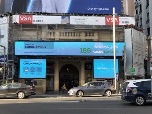 Electronic sign on the Gran Via