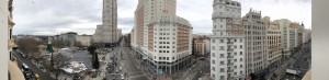 View from our apartment over the Gran Via, Madrid