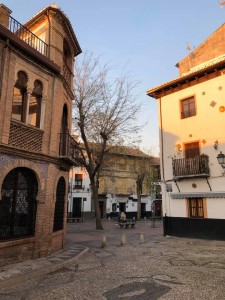 The plaza by my apartmentt was all but empty.