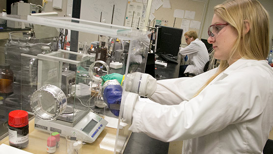Brittany Smolarski in the lab